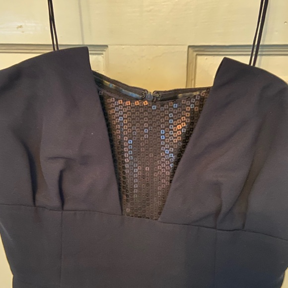 Badgley Mischka strapless Navy blue formal dress. size 8.EUC - Picture 3 of 9